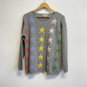 Bartolini Made in Italy Wool Cashmere Blend Colorful Star Sweater